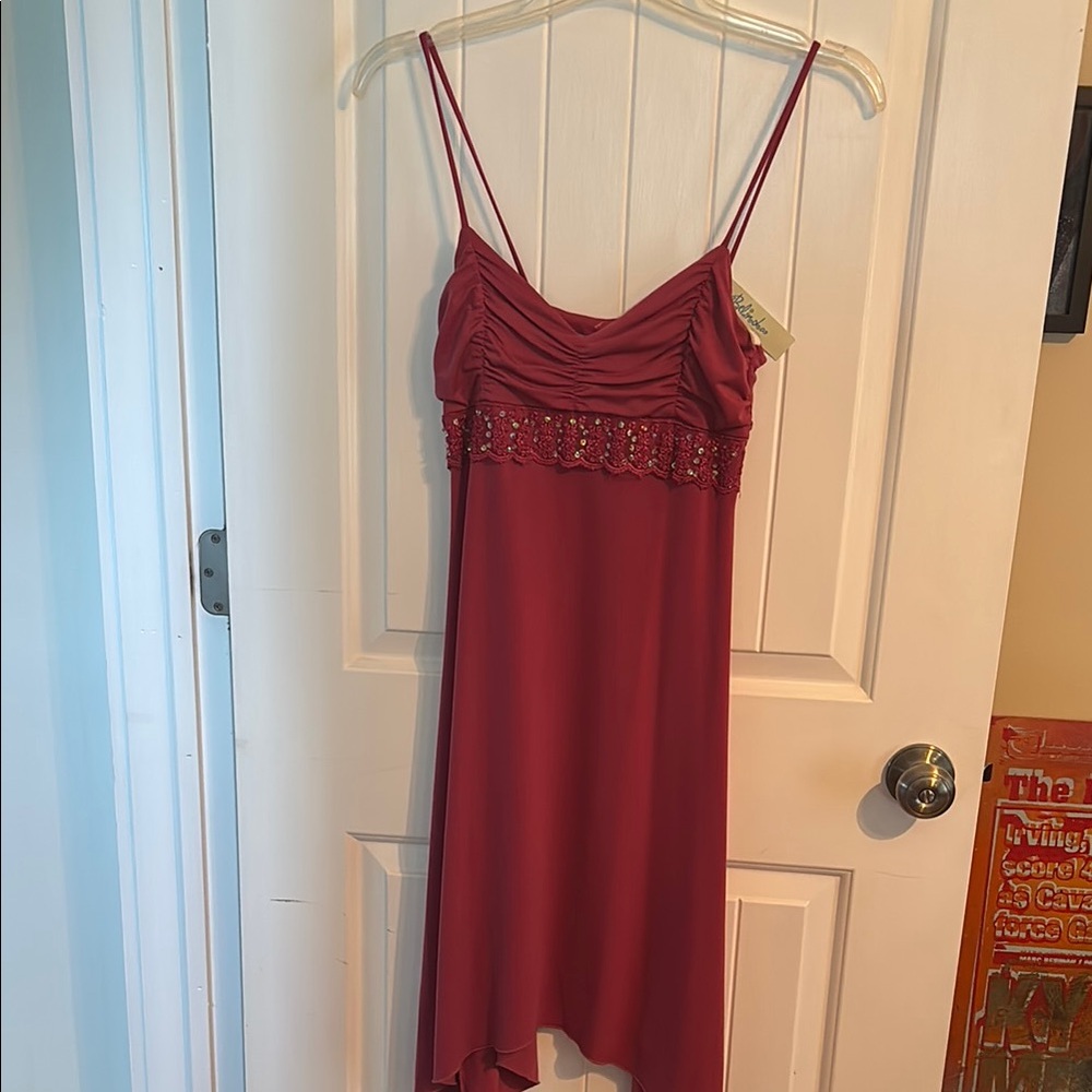 Women’s Elegant pink/mauve Spaghetti Strap Mini Dress sparkle